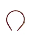 Etro Burgundy Jacquard Canvas Headband In Multi