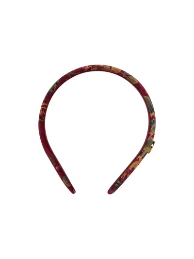 Etro Burgundy Jacquard Canvas Headband In Red
