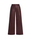 ETRO BURGUNDY NAPPA LEATHER BAGGY TROUSERS