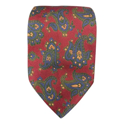 Pre-owned Etro Burgundy Paisley Silk Tie In Red