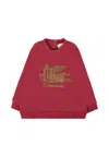 Etro Burgundy Sweatshirt For Babykids With Pegasus In Red