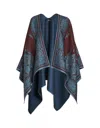 ETRO BURGUNDY WOOL CAPE WITH PRINT