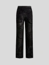 Etro Velvet Floral Trousers In Black