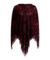 Etro Burnout Velvet Poncho In Brown