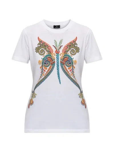 Etro Butterfly-motif T-shirt In White