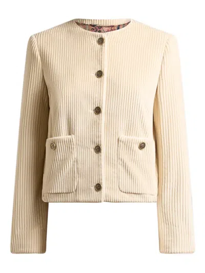 Etro Button Corduroy Jacket In Neutral