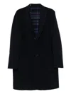 Etro Button-fastening Coat In Blue
