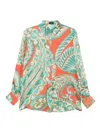 Etro Button-fastening Patterned Shirt In Orange