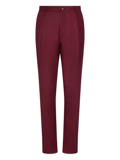 Etro Button Pleated Trousers In Burgundy