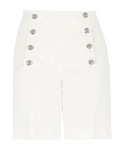 Etro Shorts With Pegaso Buttons In White