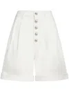 Etro High-waisted Tailored Shorts With Button-up Front In White