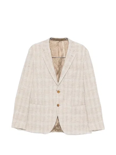Etro Button-up Blazer In Neutral