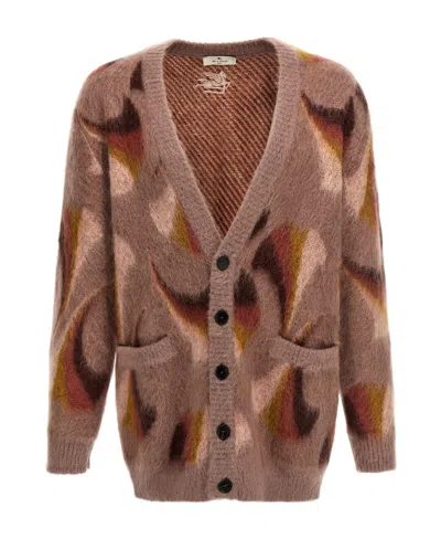 ETRO ETRO BUTTON-UP JACQUARD KNITTED CARDIGAN