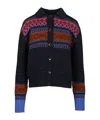 Etro Blue Multicolor Cardigan Knitwear Blue In Multi