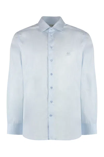 Etro Button-down Collar Cotton Shirt In Blue