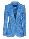 Etro Buttoned Blazer In Blue