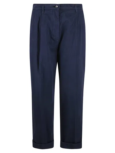 Etro Buttoned Classic Trousers In Blue