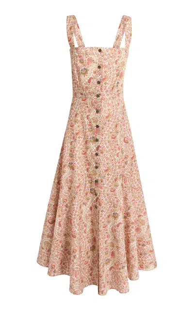 Etro Buttoned Cotton Maxi Dress In Multi