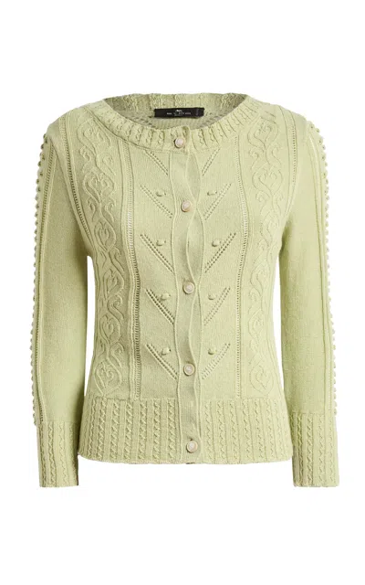 Etro Buttoned Cotton-cashmere Cardigan In Multi