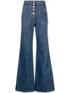 Etro Floral Pockets Flared Jeans In Blau