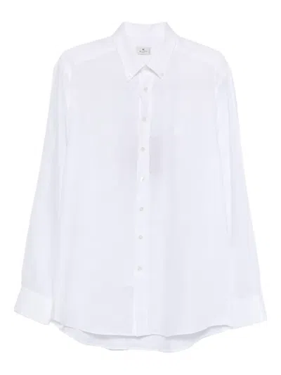 Etro Shirt Long Sleeves Button Down Collar In White
