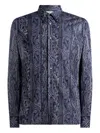 Etro Buttoned Paisley Shirt In Blue