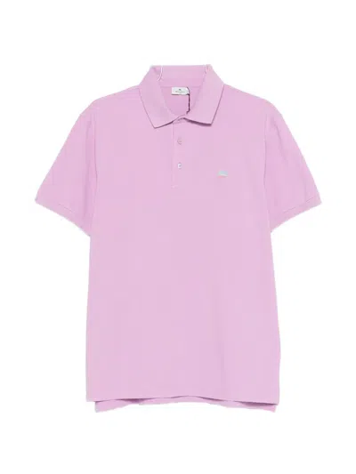 Etro Buttoned Polo Shirt In Pink