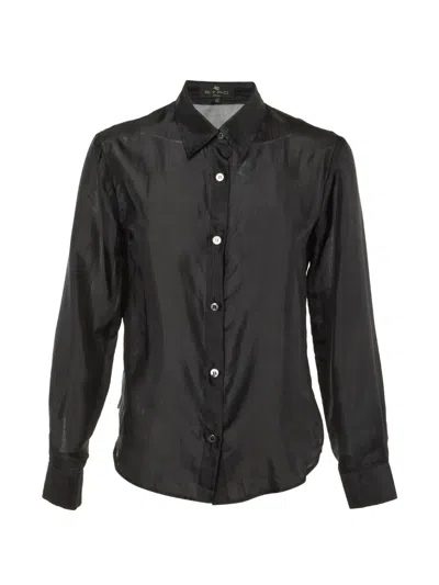 Pre-owned Etro Button-front Shirt In Black