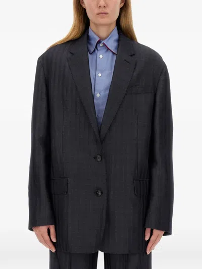Etro Women Pegasus Buttoned Over Jacket In Blue