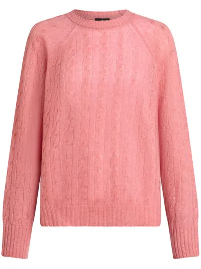 Etro Cable-knit Cashmere Jumper In Pink