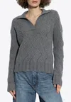 Etro Cable-knit Cashmere Sweater In Gray