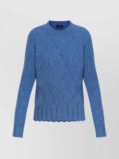 ETRO CABLE KNIT CREW NECK TOP