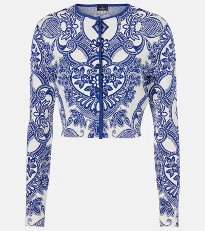 ETRO CABLE-KNIT CROPPED CARDIGAN