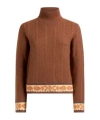 Etro Cable-knit Patterned Sweater In Brown