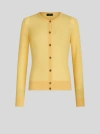 Etro Cable-knit Wool Cardigan In Yellow