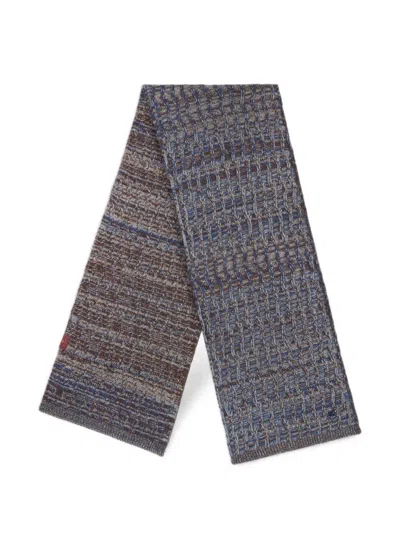 Etro Cable-knit Cashmere Scarf In Gray