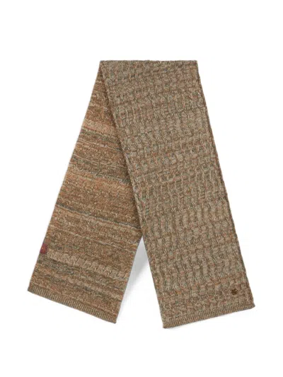 Etro Cable-knit Cashmere Scarf In Brown