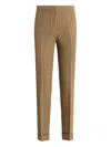 Etro Cady Cigarette Cuffed Trousers In Brown