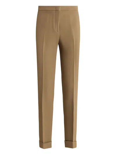 Etro Cady Cigarette Cuffed Trousers In Brown