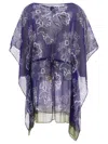 Etro Floral-print Mini Dress Coverup In Blue