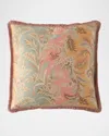 Etro Caladium Pillow With Fringe, 24" Square In Multicolour