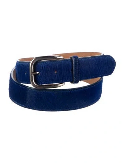Pre-owned Etro Calf Hair Belt In Blue