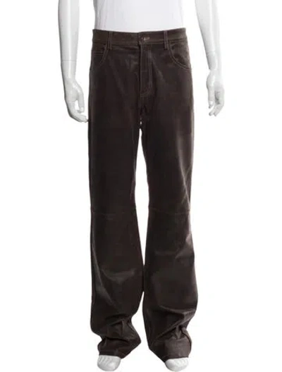 Pre-owned Etro Calfskin Pants In Brown