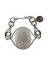 Etro Cameo Shell Bracelet In Silver