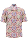 Etro Printed Silk Short Sleeve Bowling Shirt In Multicolor