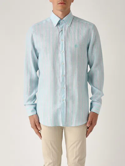 Etro Camicia Bd M/l Shirt In Turchese-cielo