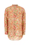 Etro Floral Pattern Long Sleeves Curved Hem Shirt In Yellow