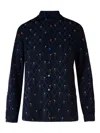 Etro Diamond Grid Long-sleeved Floral Shirt In Azul