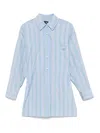 Etro Knotted Button-up Striped Shirt In Blue