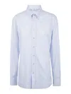 Etro Pegaso Embroidered Buttoned Poplin Shirt In Blue
